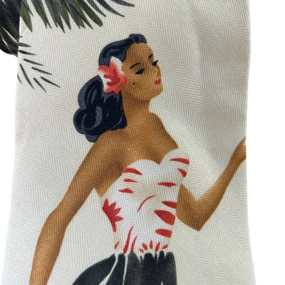 Tommy Bahama 100% Silk Hawaiian Hula Dancer Wide Tie NWT